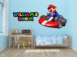 Super Mario Decals, Game Room, Vintage Nintendo Wall Designs, Murals, Mario Art, Mario Kart - thumbnail 1