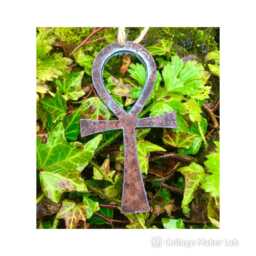 Egyptian Ankh Cross Rusty Christmas Tree Ornament Gift Egypt Symbol Rustic Hanger Wall Decoration 10cm - thumbnail 2