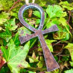 Egyptian Ankh Cross Rusty Christmas Tree Ornament Gift Egypt Symbol Rustic Hanger Wall Decoration 10cm - thumbnail 3