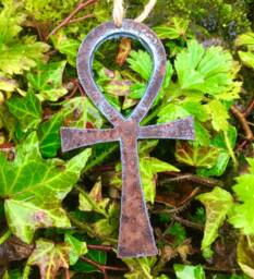 Egyptian Ankh Cross Rusty Christmas Tree Ornament Gift Egypt Symbol Rustic Hanger Wall Decoration 10cm