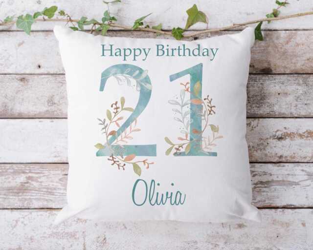 Personalised 21st Birthday Cushion - Flamingo Gift For Her - image 1