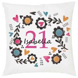 Personalised 21st Birthday Cushion - Flamingo Gift For Her - thumbnail 3