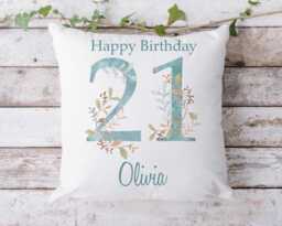 Personalised 21st Birthday Cushion - Flamingo Gift For Her - thumbnail 1