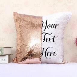 Personalised Unicorn Your Name, Text Or Photo Sequin Pillow Cushion Cover Mermaid Reveal Magic Gift Mother Of The Bride Groom - thumbnail 2
