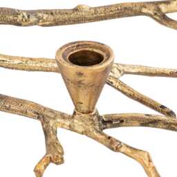 Branch Design 5-Light Taper Candle Holder Antique Brass - Handmade Aluminum Candelabra Centerpiece Decorating & Gifting - thumbnail 3