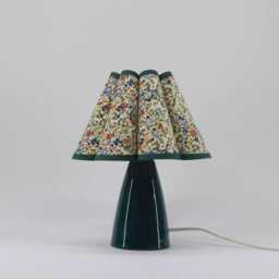 Handmade Floral Lampshade Table Lamp Ceramic Base, Dark Green Trim-115# - thumbnail 2