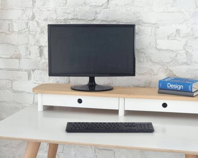 Monitor Stand Jubi 109 cm Wide Ash Wood - image 1