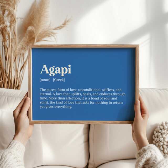 Agapi Greek Word Print - Premium Love Definition Wall Art Christmas Gift For Partner, Wedding, Or Anniversary - image 1