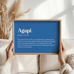 Agapi Greek Word Print - Premium Love Definition Wall Art Christmas Gift For Partner, Wedding, Or Anniversary - thumbnail 1