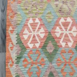 Tribal Wool Runner, Handmade Artisan Afghan Turkish Persian Qashqai Moroccan Navajo Flatweave, Natural Kilim Rug 243x80 cm - thumbnail 2