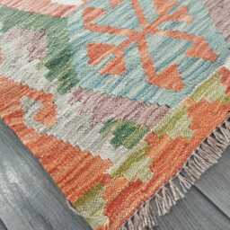 Tribal Wool Runner, Handmade Artisan Afghan Turkish Persian Qashqai Moroccan Navajo Flatweave, Natural Kilim Rug 243x80 cm - thumbnail 4
