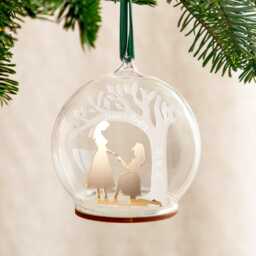 Metallic Gold Engagement Silhouette & Tree Personalised Christmas Bauble - thumbnail 3