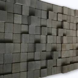 Handmade Reclaimed Wood Wall Art - Ombre Bronze Gray Sound Diffuser - thumbnail 4
