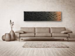 Handmade Reclaimed Wood Wall Art - Ombre Bronze Gray Sound Diffuser