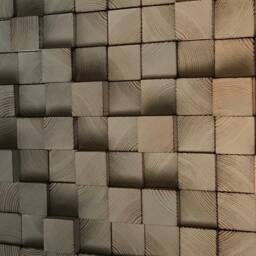 Handmade Reclaimed Wood Wall Art - Ombre Bronze Gray Sound Diffuser - thumbnail 2