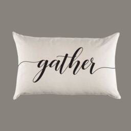 Gather Canvas Pillow Or Cover - Home Throw Lumbar Farmhouse Decor - thumbnail 1