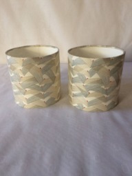 Lampshades - A Pair Of Hand Made Lampshades With Printed Japanese Chiyogami Paper 15 cm X cm. The Price Is For The Pair - thumbnail 1