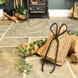 37 cm Black Iron Fireplace Log Tongs/ Fireside, Tools, Winter Firepit, Warmth, Metalworks, Blacksmith Style - thumbnail 1
