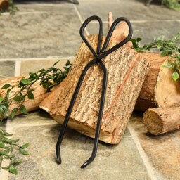37 cm Black Iron Fireplace Log Tongs/ Fireside, Tools, Winter Firepit, Warmth, Metalworks, Blacksmith Style - thumbnail 2