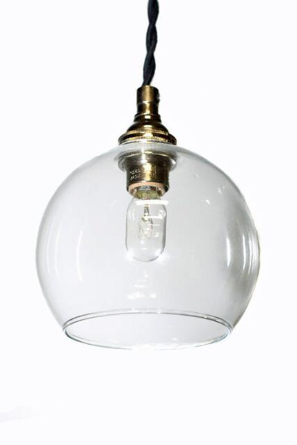Mini Clear Glass Open Bottom Shade Edison Pendant Light - Vintage Modern Style - image 1