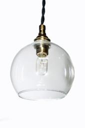 Mini Clear Glass Open Bottom Shade Edison Pendant Light - Vintage Modern Style - thumbnail 1