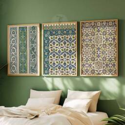 Set Of 3 Arabic Prints, Islamic Wall Art, Decor, Middle Eastern Mughal Arab Gift - thumbnail 3