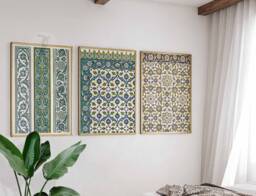 Set Of 3 Arabic Prints, Islamic Wall Art, Decor, Middle Eastern Mughal Arab Gift - thumbnail 1