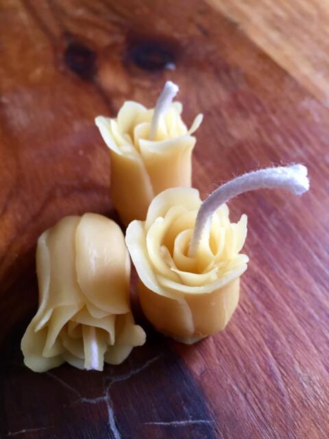 Beeswax Rosebud Candle - image 1