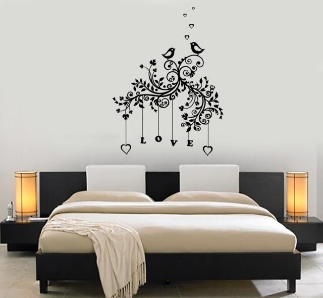 Wall Decal Tree Branch Love Romantic Heart Vinyl Sticker Mural Art 1431Dz - image 1