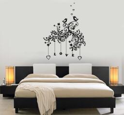 Wall Decal Tree Branch Love Romantic Heart Vinyl Sticker Mural Art 1431Dz - thumbnail 1