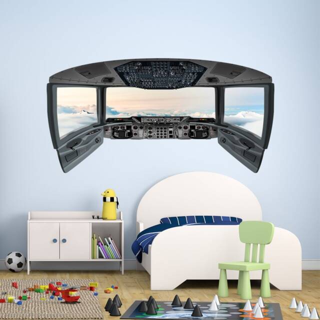 Vwaq Clouds Plane Window Sticker - Airplane Cockpit Wall Decal - Cp3 - image 1