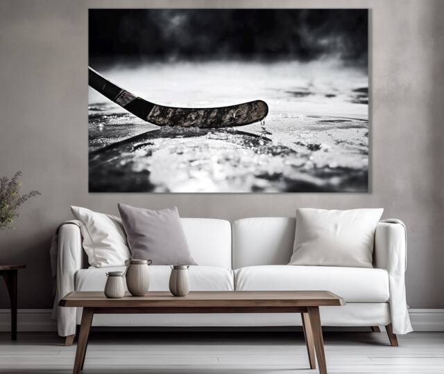 Ice Hockey Stick Abstract Photo, Canvas Print, Wall Art, Fan Gift, Poster, Art - image 1