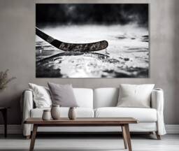 Ice Hockey Stick Abstract Photo, Canvas Print, Wall Art, Fan Gift, Poster, Art - thumbnail 1
