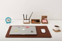 Leather Desk Pad/& Felt Laptop Mat Organizer Table Mat Computer