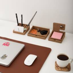 Leather Desk Pad/& Felt Laptop Mat Organizer Table Mat Computer - thumbnail 3