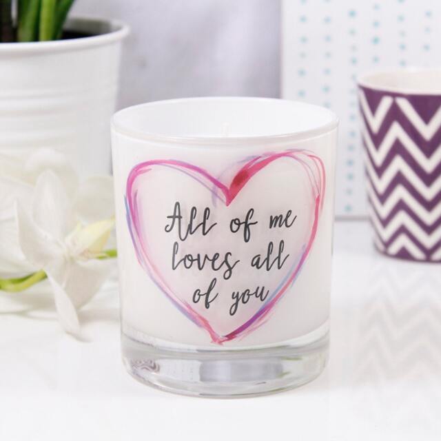Anniversary Song Lyric Candle - Love All Of Me Loves You Scented John Legend Fan For Her - image 1