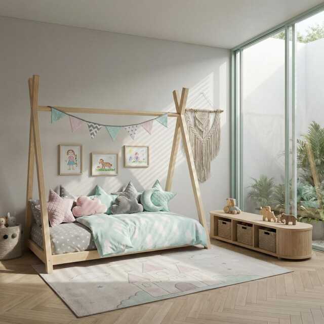 Children's Bed/Teepee 90 X 160 cm - image 1