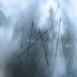 White Denim, Misty Blue & Grey Hand Dyed With Stitch Detail, Style 1 - thumbnail 2