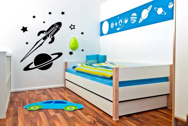 Moon & Stars Wall Decal Nursery Decor, Vinyl Art 4372 - image 1