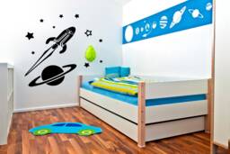 Moon & Stars Wall Decal Nursery Decor, Vinyl Art 4372 - thumbnail 1