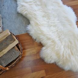 "Giant Sheepskin Double White Throw Genuine Leather Wool Carpet 79"" X 30" - thumbnail 4