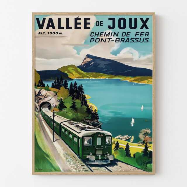 Vall??e De Joux Vintage Train Poster Print, Swiss Alps Retro Wall Art - image 1