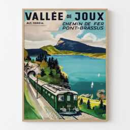 Vall??e De Joux Vintage Train Poster Print, Swiss Alps Retro Wall Art - thumbnail 1
