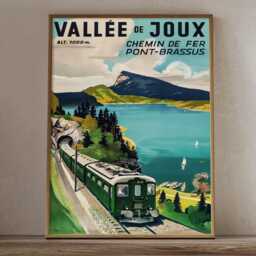 Vall??e De Joux Vintage Train Poster Print, Swiss Alps Retro Wall Art - thumbnail 2