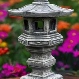 Outdoor Garden Pagoda Concrete Zen Decor Japanese Lantern Sculpture Meditation Statue Cement Asian Ornament Spiritual Yard Light Asian Gift - thumbnail 4