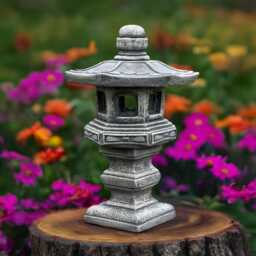 Outdoor Garden Pagoda Concrete Zen Decor Japanese Lantern Sculpture Meditation Statue Cement Asian Ornament Spiritual Yard Light Asian Gift - thumbnail 1
