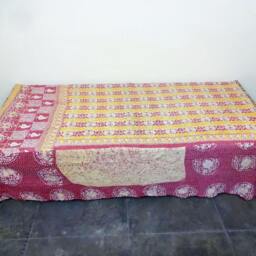 Kantha Quilt Indian Cotton Bedspread Blanket Bedding , Bed Cover, Sofa Throw , Gardern Decor - thumbnail 2