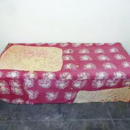 Kantha Quilt Indian Cotton Bedspread Blanket Bedding , Bed Cover, Sofa Throw , Gardern Decor - thumbnail 3