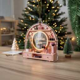 Custom Makeup Table Ornament, Personalized Beauty Room Acrylic Lover Christmas Artist Gift - thumbnail 4