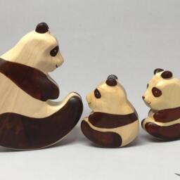 Toy Panda Wooden Baby Black White Colourful Size 6, 5 X 6, 0 2, 5 cm - Bxhxs Ca. 33, 0 Gr - thumbnail 4